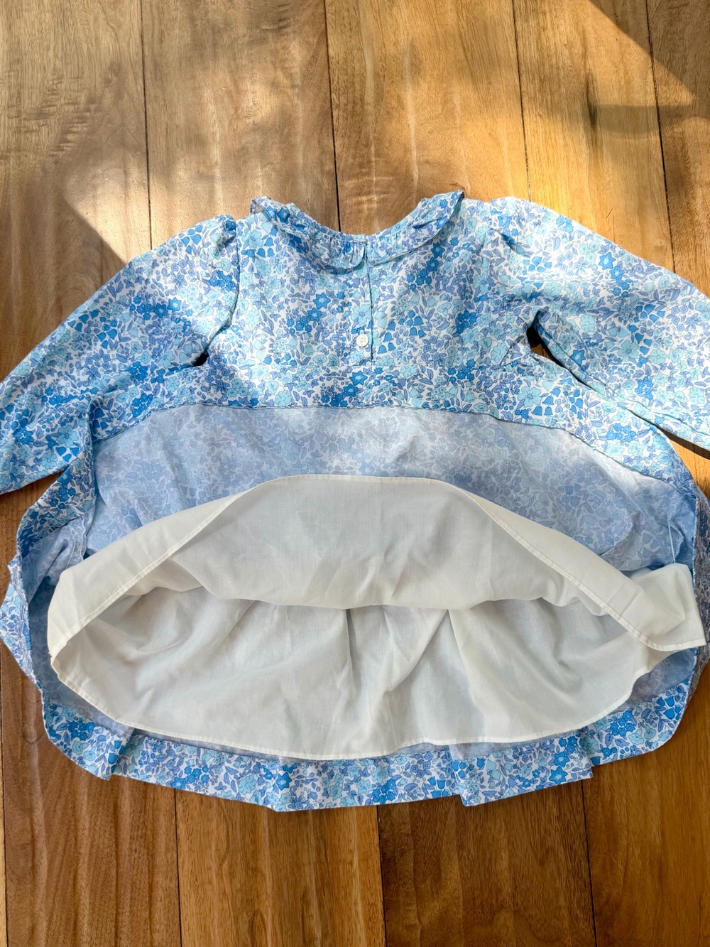 Cecil & Lou Blue Floral Smocked Long Sleeve Dress Girls 4T Lined EUC - Picture 7 of 7